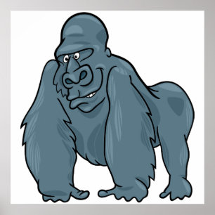 Poster Funny Gorilla Legal Blue Ape Design