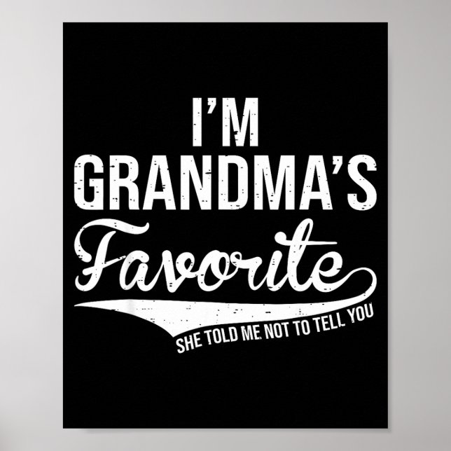 Poster Funny Grandma's Favorite Grandson &amp; Granddaugh (Frente)