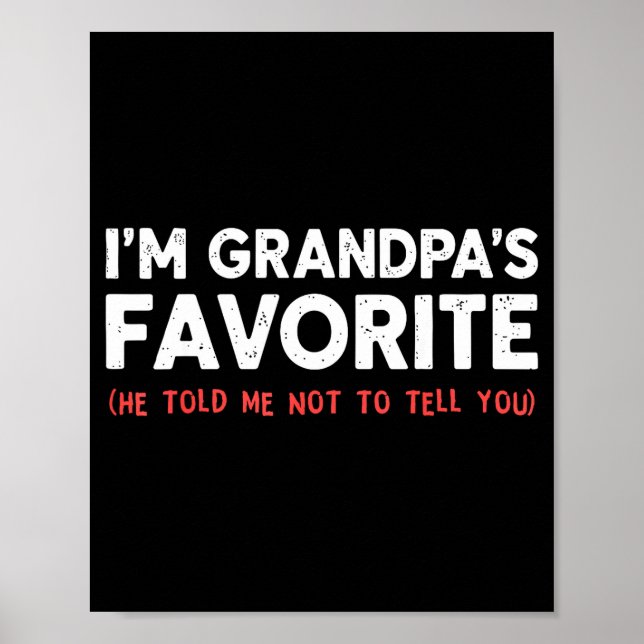 Poster Funny Grandpa's Favorite Granhild I'm Grandpa's Fa (Frente)
