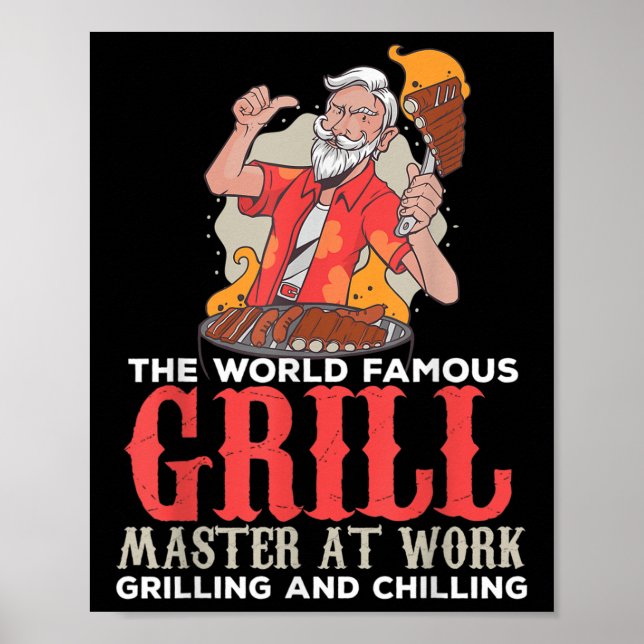 Poster Funny Grill Master Churrasco Amadurece Foodies Che (Frente)