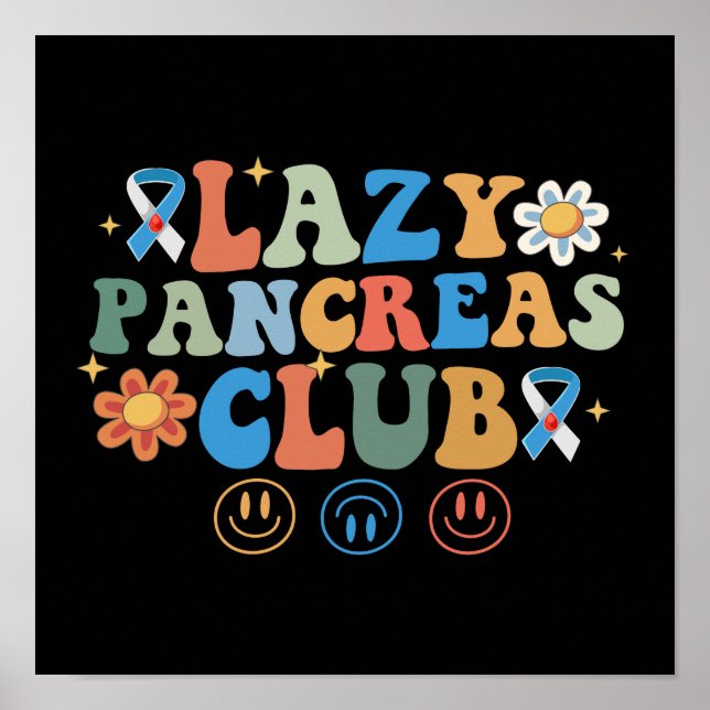 Poster Funny Groovy Lazy Pancreas Club (Frente)
