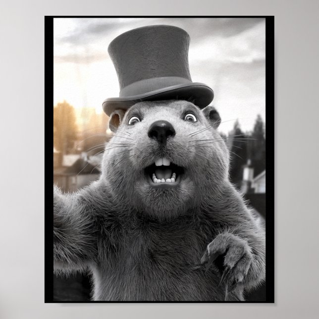 Poster Funny Ground Hog Day Woodchuck Funny Groundhog Sel (Frente)