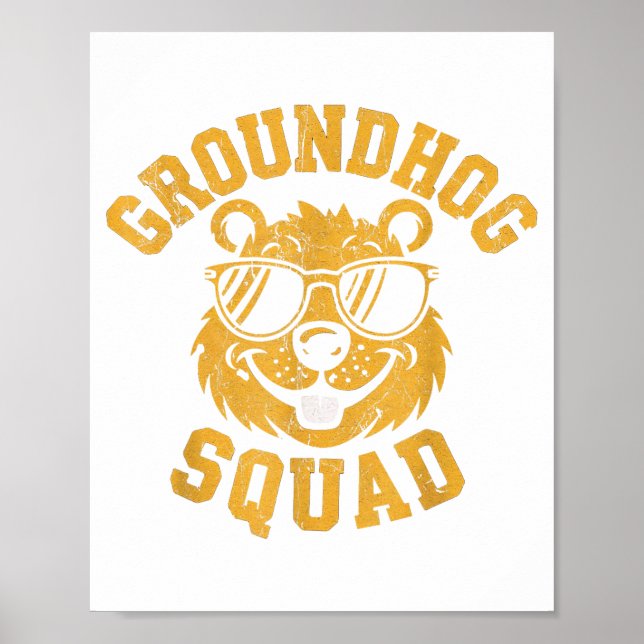 Poster Funny Groundhog Squad Happy Groundhog Day 2025  (Frente)