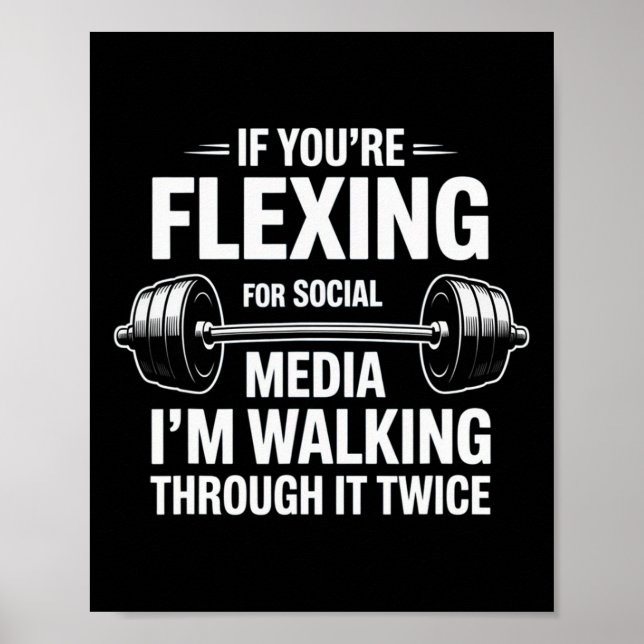 Poster Funny Gym Flexing Workout Bodybuilding 1 (Frente)