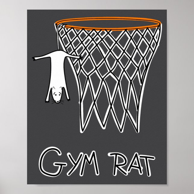 Poster Funny Gym Rat Basketball Hoop  (Frente)