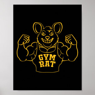 Poster Funny Gym Rat Bodybuilding Para Pilotos De Gym