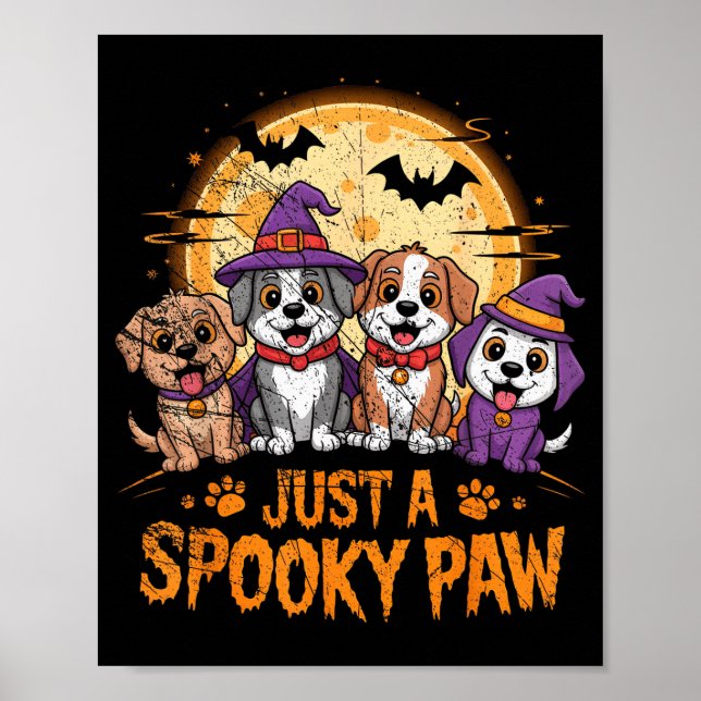 Poster Funny Halloween Dog Ghost Costume Puppy Just A Sok (Frente)