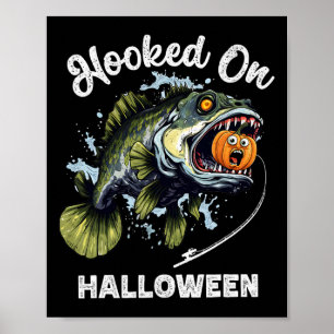 Poster Funny Halloween Fishing Meninos Homens Zumbi B Pei