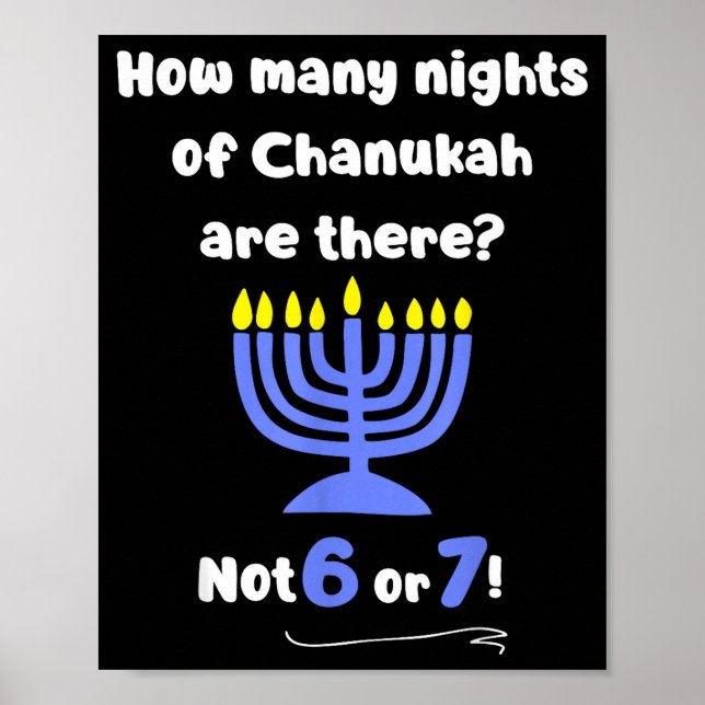 Poster Funny Hanukkah 67 Meme Teacher How Many Nights Of  (Frente)
