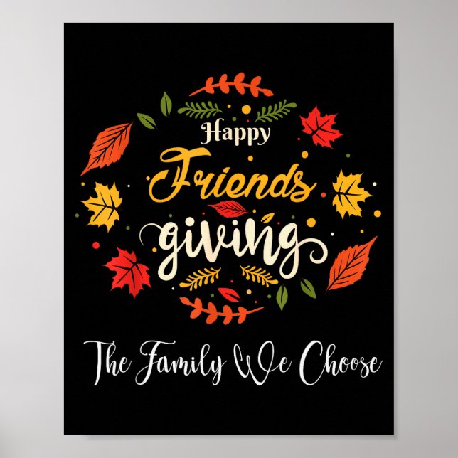 Poster Funny Happy Friendsgiving Turkey Friends Giving  (Frente)
