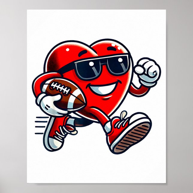 Poster Funny Heart American Football Valentine Srts Women (Frente)
