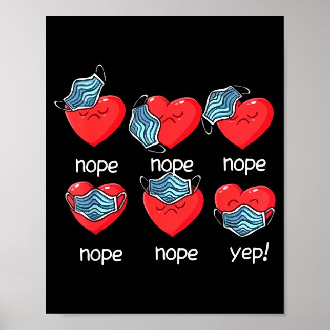 Poster Funny Heart Face Mask Men Women Cute Sweet Valenti (Frente)