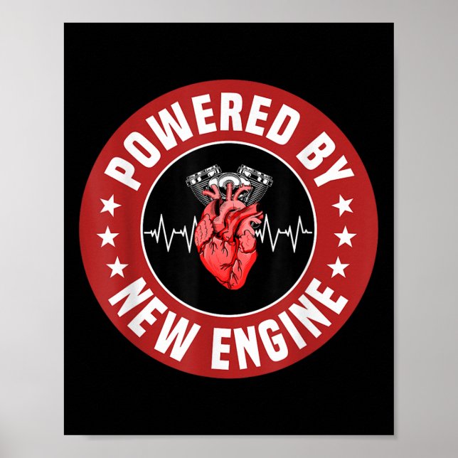 Poster Funny Heart Transplant Survivor Quote Living Heart (Frente)