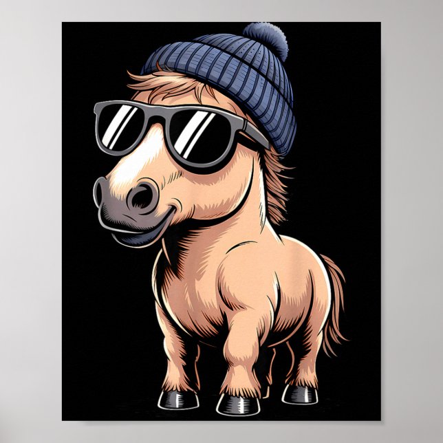 Poster Funny Horse In Retro Style - Farm Humour Ny Funny  (Frente)