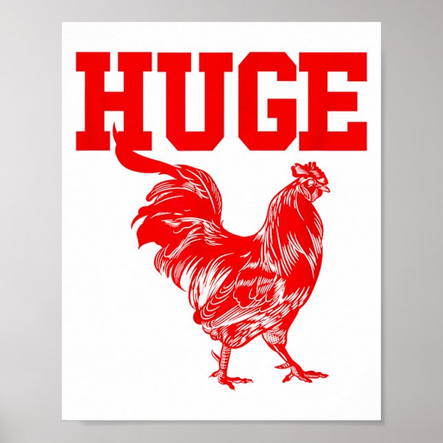 Poster Funny Huge Mens Rooster Graphic  (Frente)