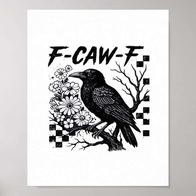 Poster Funny Humor Crow Gothic F-Caw-F Essential (Frente)