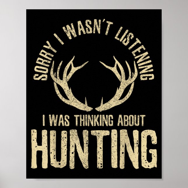 Poster Funny Hunting Quote Saying Deer Venison Elk Hunter (Frente)
