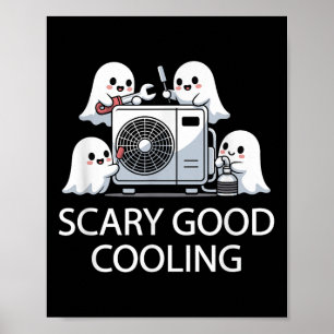 Poster Funny Hvac Technician Ghost Halloween Costume Soky
