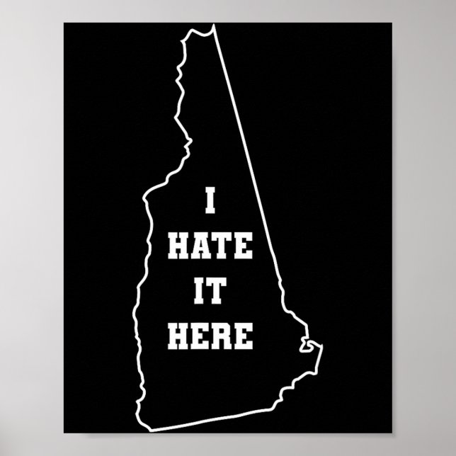 Poster Funny I Hate It Here New Hampshire Nh State Joke  (Frente)