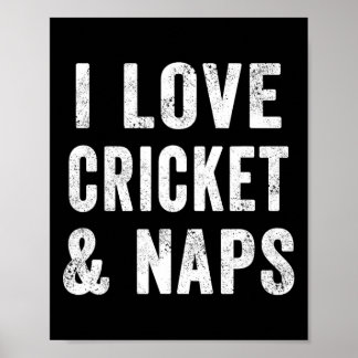 Poster Funny I Love Cricket And Naps Bearded Cricket Dad 