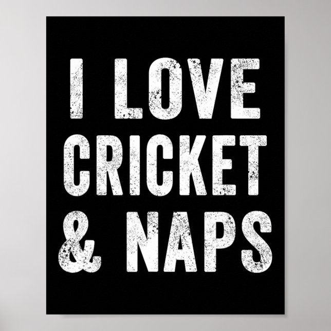 Poster Funny I Love Cricket And Naps Bearded Cricket Dad  (Frente)