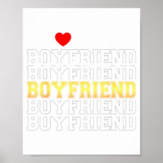 Poster Funny I Love My Handsome Boyfriend Valentine  (Frente)