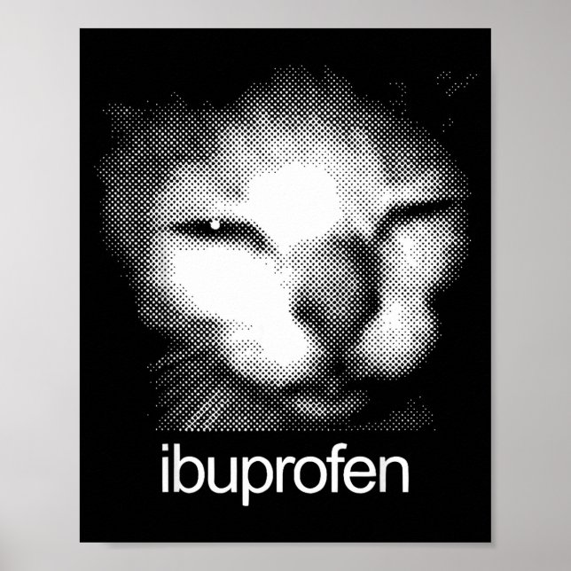Poster Funny Ibuprofen Cat Meme Retro Ugly Cat Face Mens  (Frente)