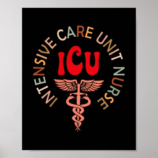 Poster Funny Icu Nurse Intensive Care Unit Nurse Emergenc (Frente)