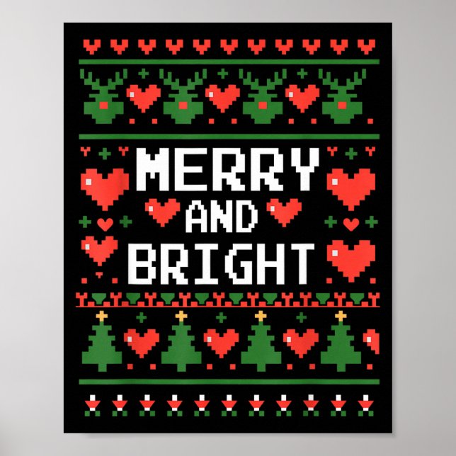 Poster Funny I'm Trying To Feel Merry Xmas Bright Matchin (Frente)