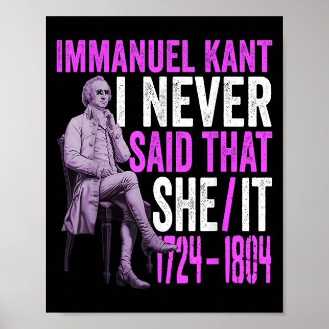 Poster Funny Immanuel Kant Cita Filosofia Formatador (Frente)
