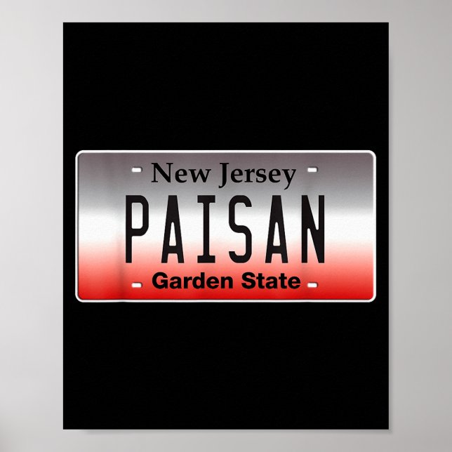 Poster Funny Italian American Flag Paisan Nj New Jersey C (Frente)