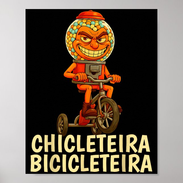 Poster Funny Italian Brainrot Kids Meme Chicleteira Bicic (Frente)
