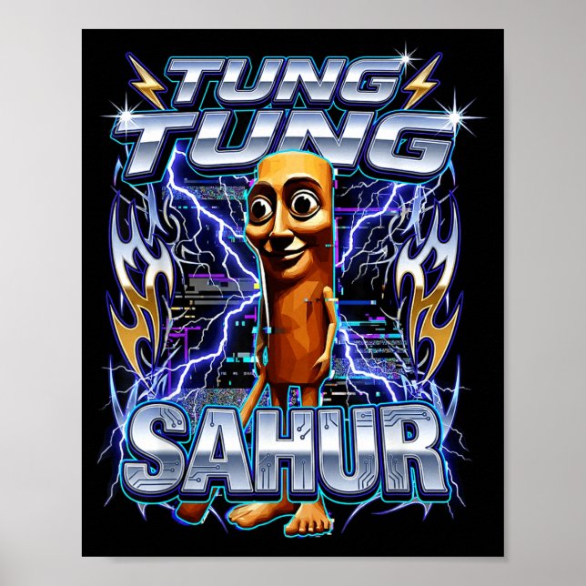 Poster Funny Italian Brainrot Tung Tung Tung Sahur  (Frente)