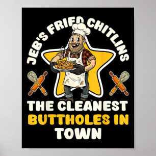 Poster Funny jeb's fritada de intestino de porco chef ina