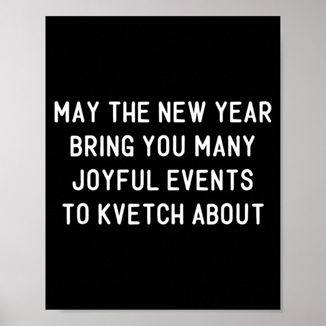 Poster Funny Jewish New Year Rosh Hashh Yiddish Quote Say (Frente)