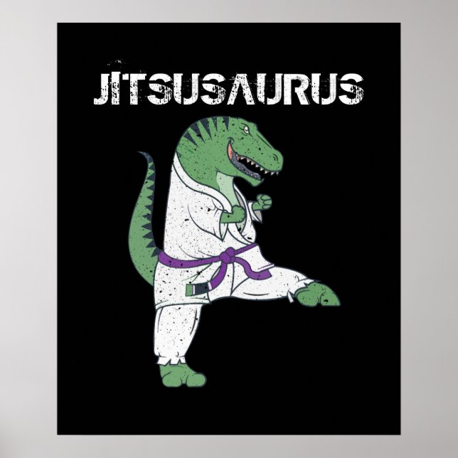 Poster Funny Jujitsu, T-Rex Jiu Jitsu Black Belt gifts (Frente)