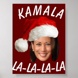 Poster Funny Kamala Harris Face Papai Noel Natal