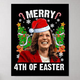 Poster Funny Kamala Harris Natal Santa Hat Feliz 4