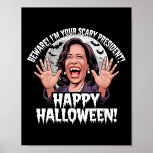 Poster Funny Kamala Harris Scary Halloween Presidente