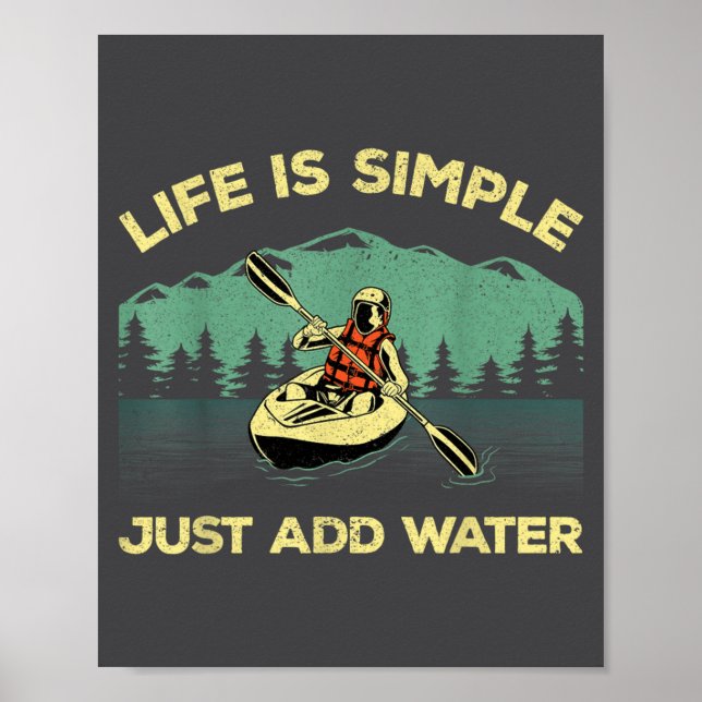 Poster Funny Kayaking Design For Men Women Paddling Canoe (Frente)