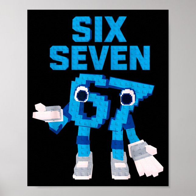 Poster Funny Kid Meme Six Seven 6 7 Italian Brainrot Bruh (Frente)