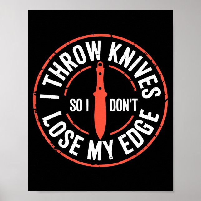 Poster Funny Knife Thrower I Throw Knives  (Frente)