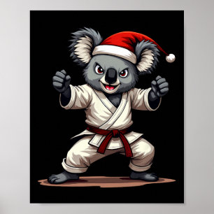 Poster Funny Koala Karate Papais noeis De Artes Marciais
