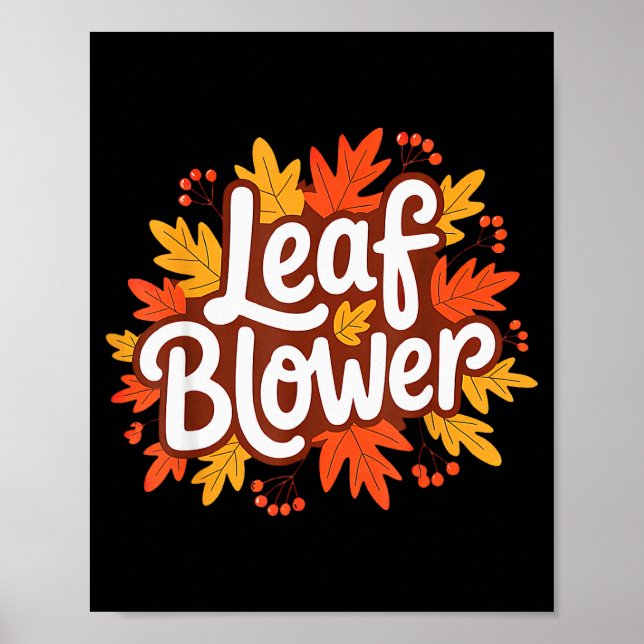 Poster Funny Leaf Blower Fall Costume Couple Halloween Ma (Frente)