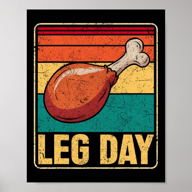 Poster Funny Leg Day Costume Turkey Day Pilgrim Thanksgiv (Frente)