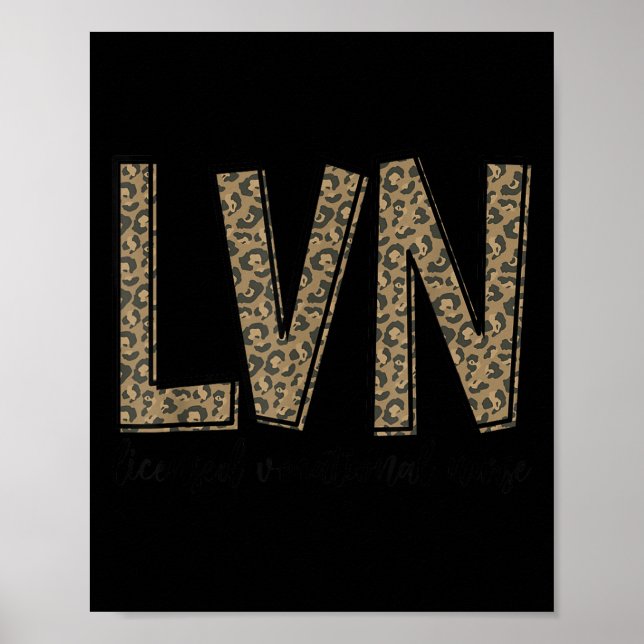 Poster Funny Leopard Lvn Happy Licensed Vocational Nurse  (Frente)