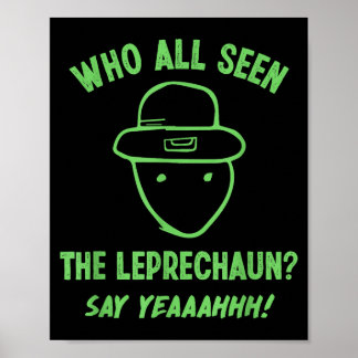 Poster Funny Leprechaun Amateur Sketch Meme Irish St Patr