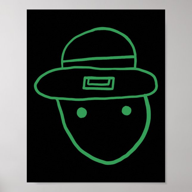Poster Funny Leprechaun Amateur Sketch Meme Irish St Patr (Frente)