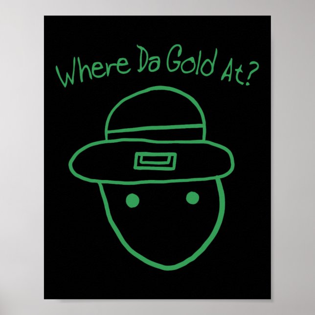 Poster Funny Leprechaun Amateur Sketch Meme Rua Irlandesa (Frente)