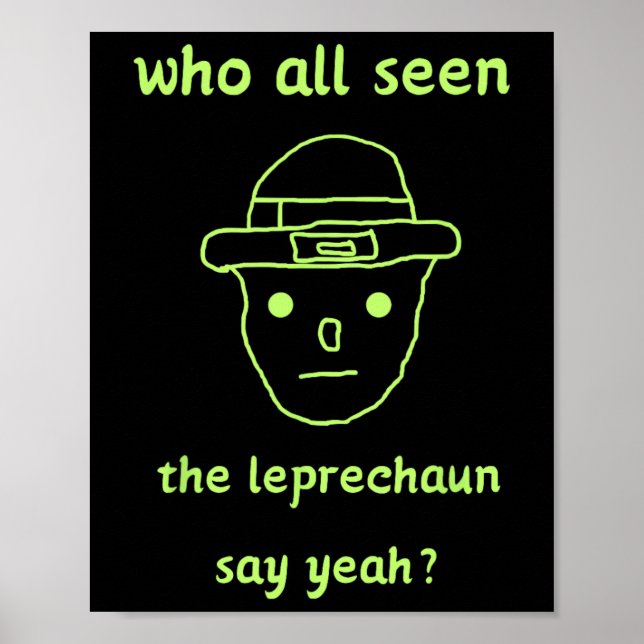 Poster Funny Leprechaun Amateur Sketch Meme Rua Irlandesa (Frente)